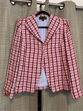 Carlisle Pink, White, Blue & Black Tweed Blazer